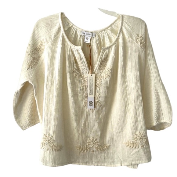 House of Harlow 1960 Tops - House of Harlow 1960 ivory embroidered cotton blouse